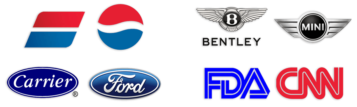 Well-known logos with similar design patterns